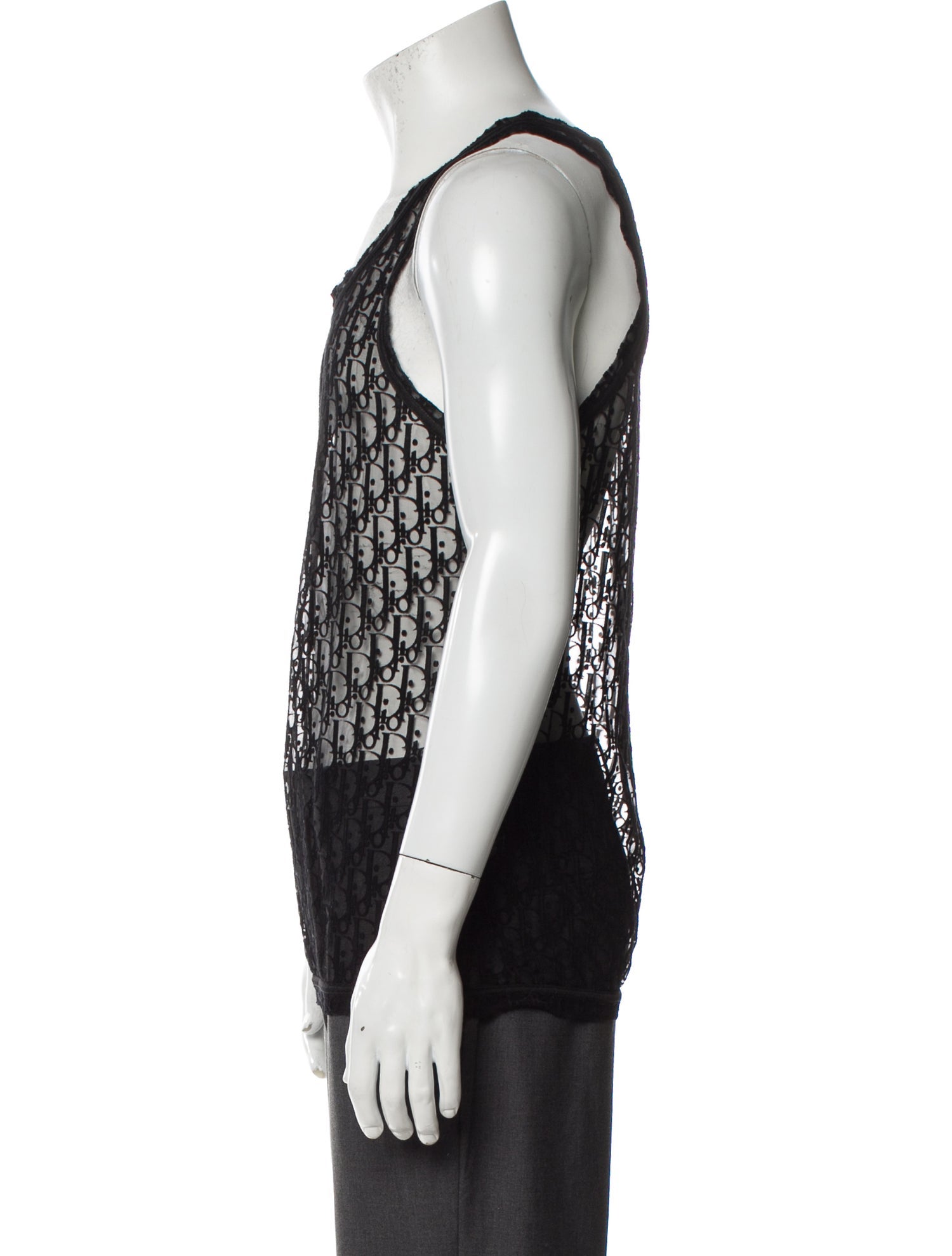 DIOR MEN 2019 Oblique Jacquard Tank - Black T-Shirts, Clothing