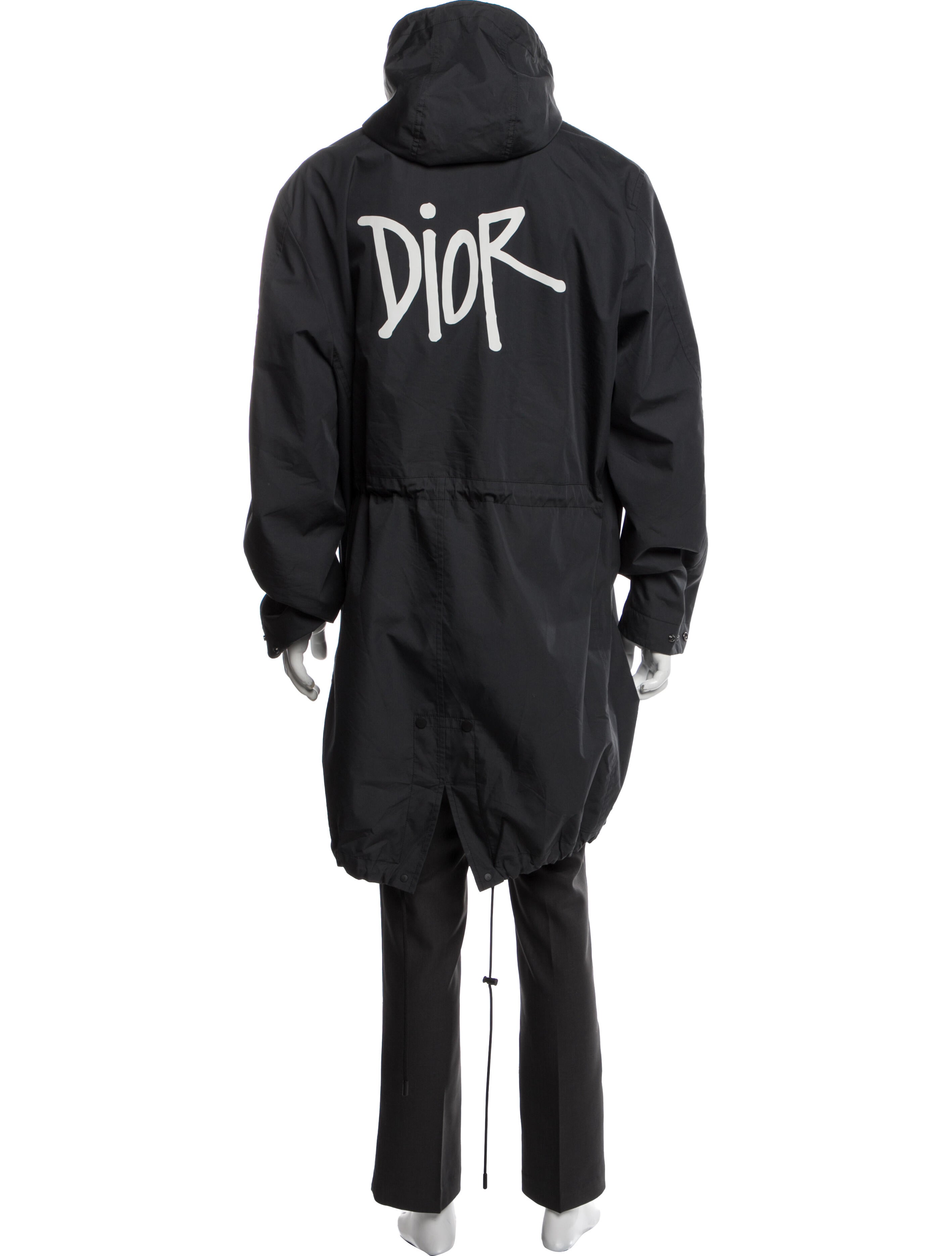 ジャケット・アウター Dior Shawn Stussy 20AW DIOR x Shawn Stussy 2020 Signature Logo Parka - Black Outerwear