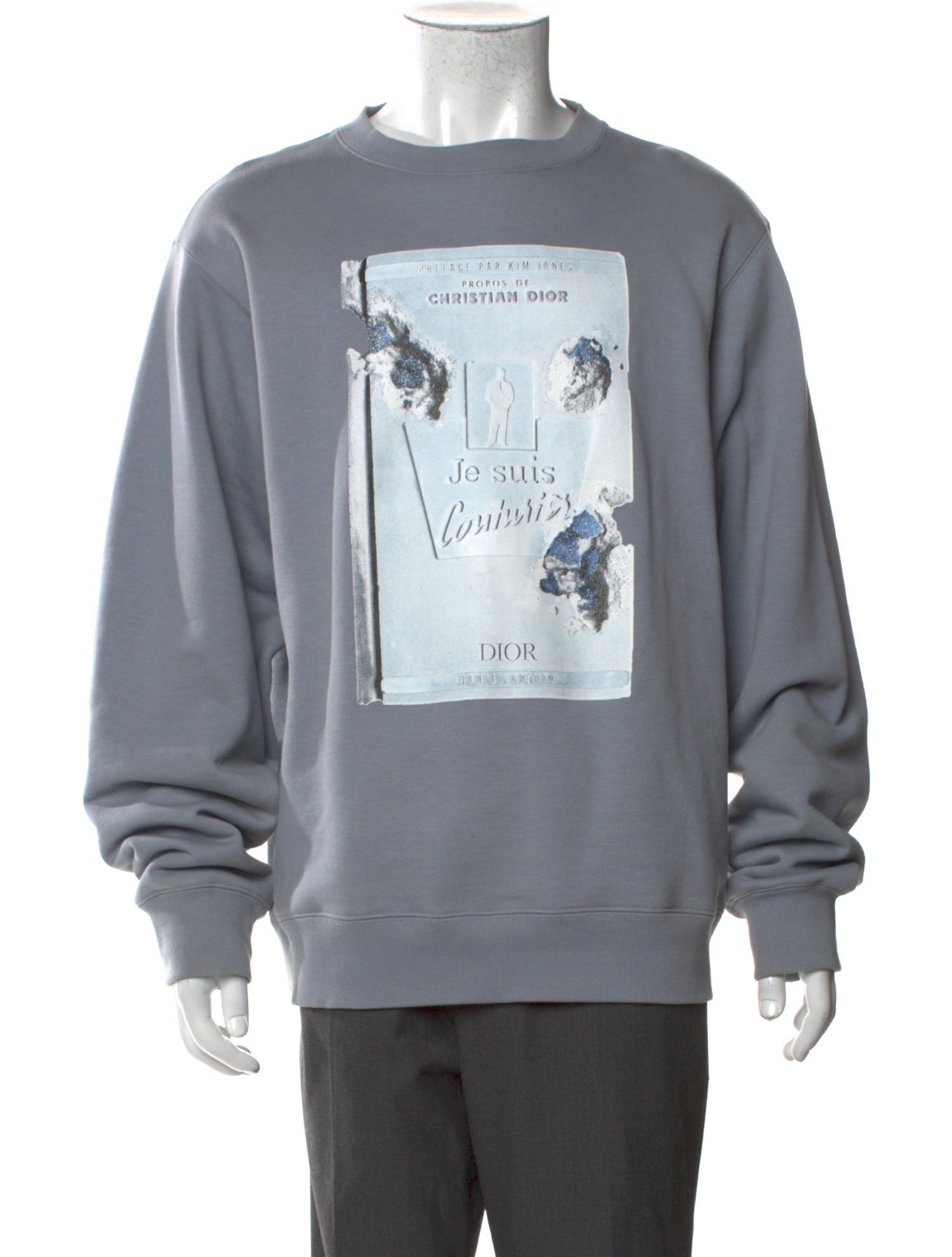 DIOR x Daniel Arsham 2020 Graphic Print Sweatshirt - Blue 