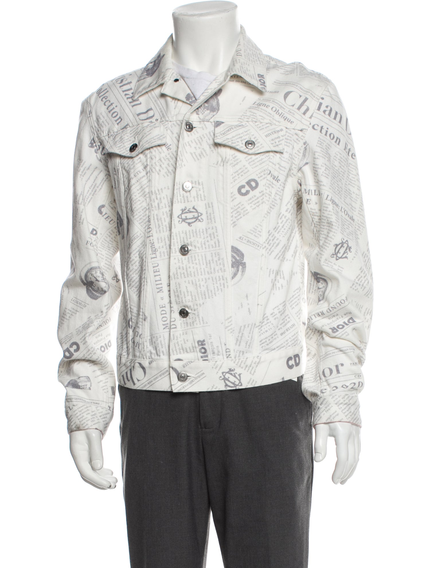 DIOR x Daniel Arsham 2020 Newspaper Denim 'White' Denim Jacket