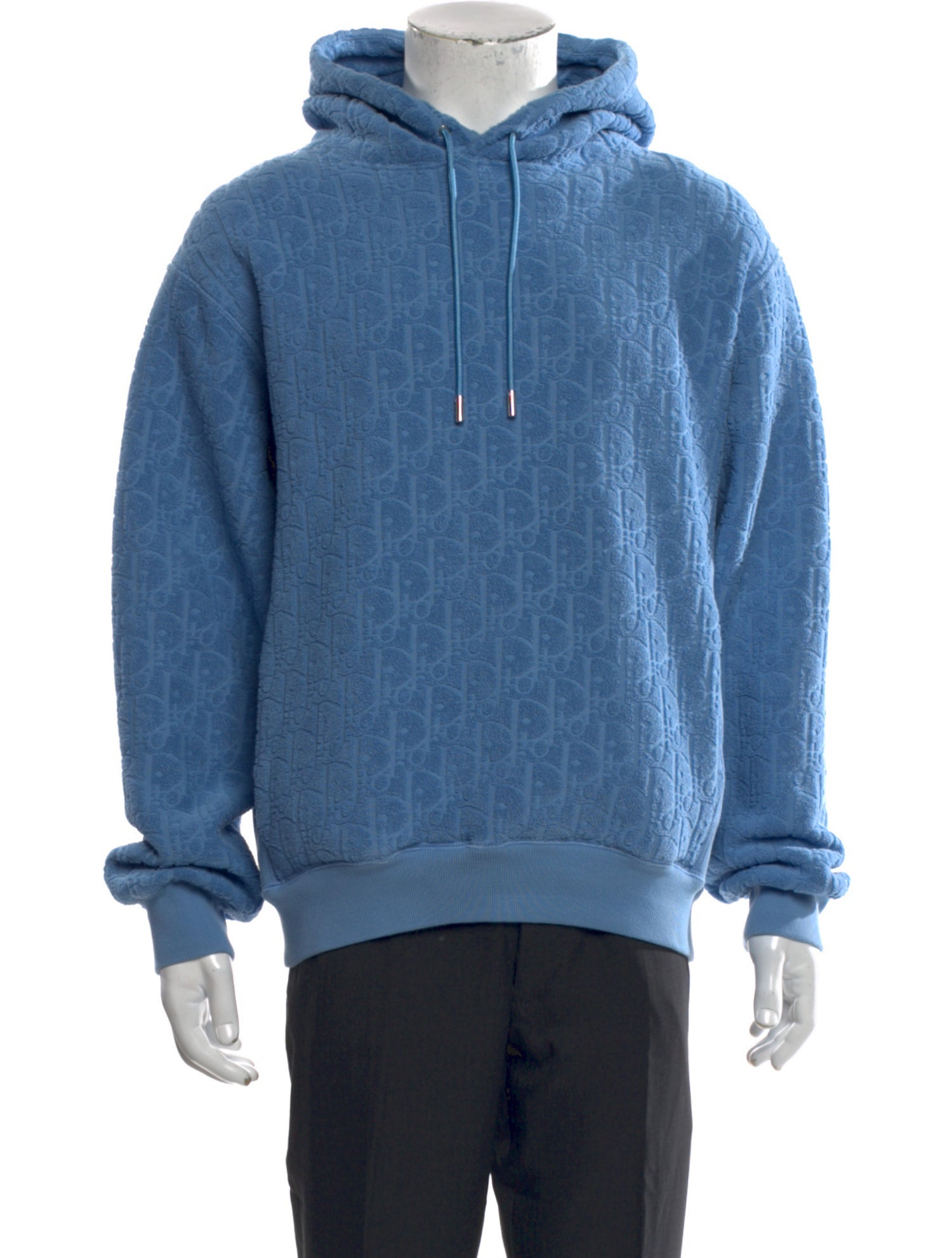 DIOR MEN 2021 Oblique Jacquard Hoodie - Blue Sweatshirts & Hoodies