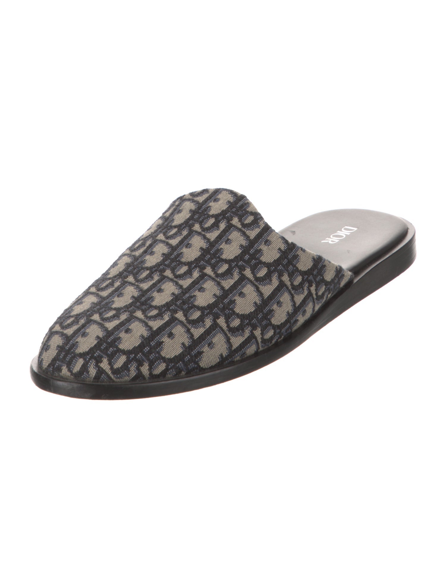 DIOR MEN Oblique Jacquard Canvas Slippers