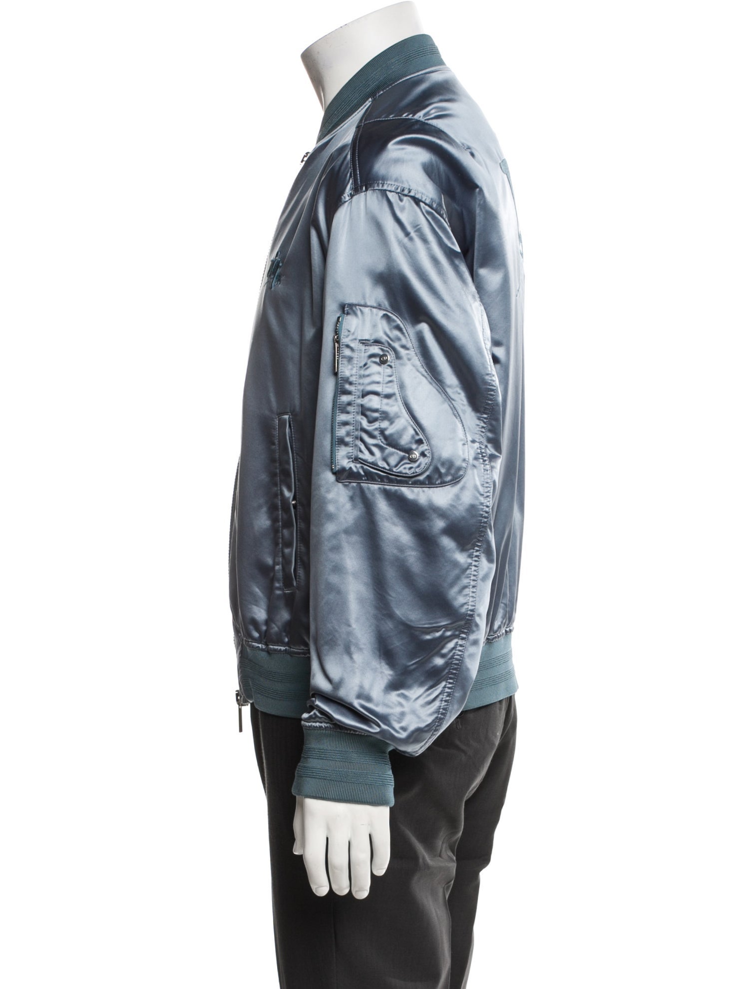DIOR x Shawn Stussy 2019 Signature Logo Bomber Jacket - Blue
