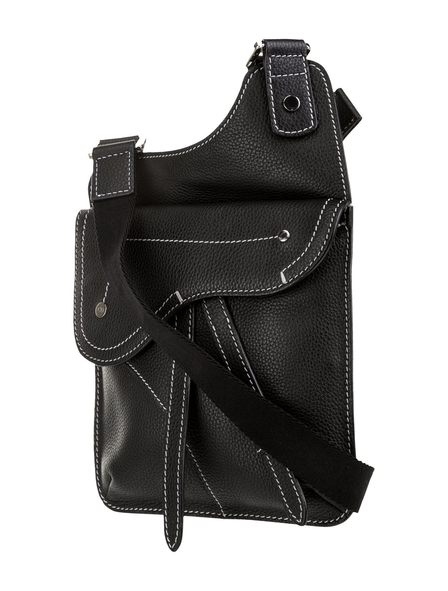 DIOR MEN Leather Saddle Pouch Messenger
