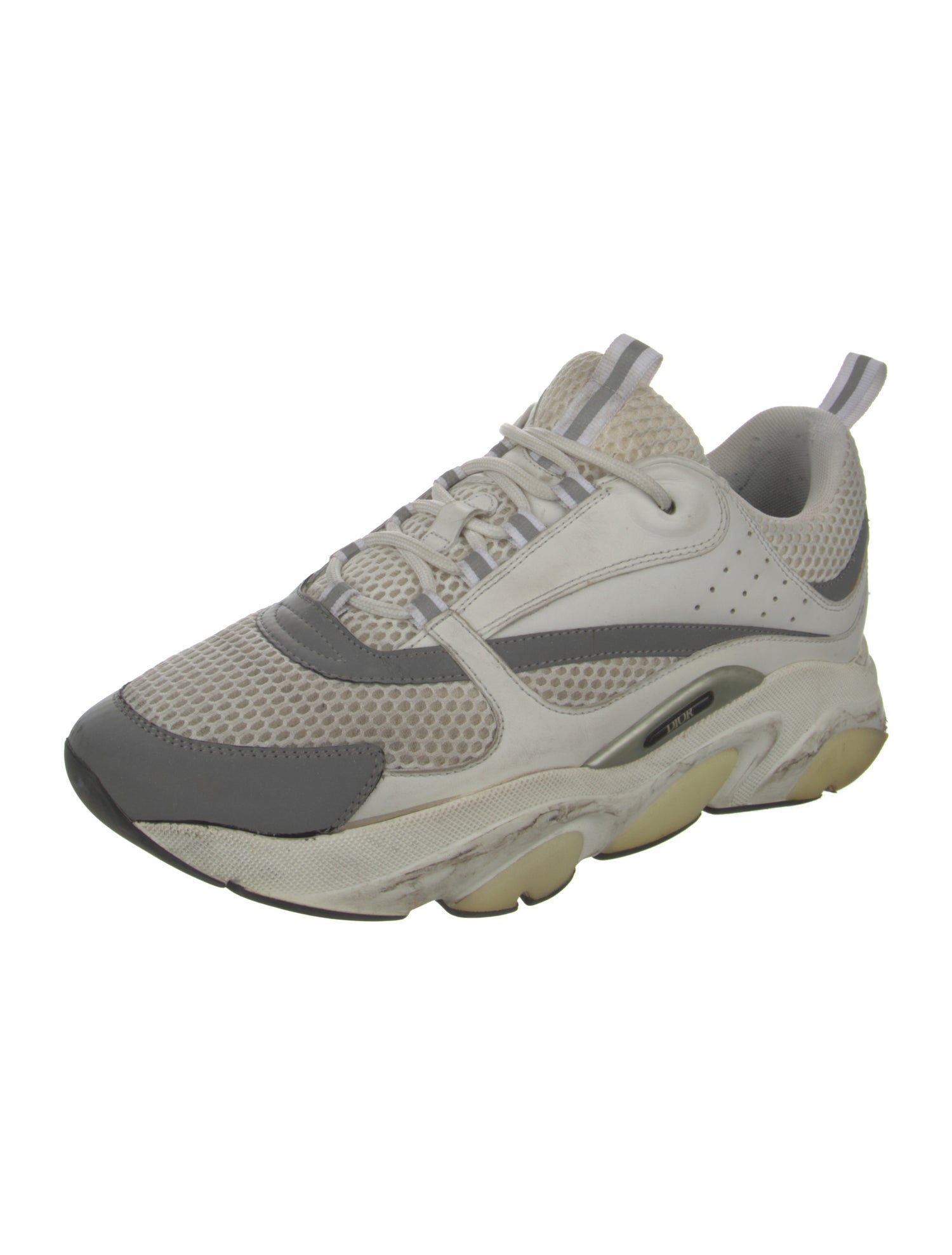DIOR MEN Oblique Jacquard Leather Sneakers - Blue Sneakers
