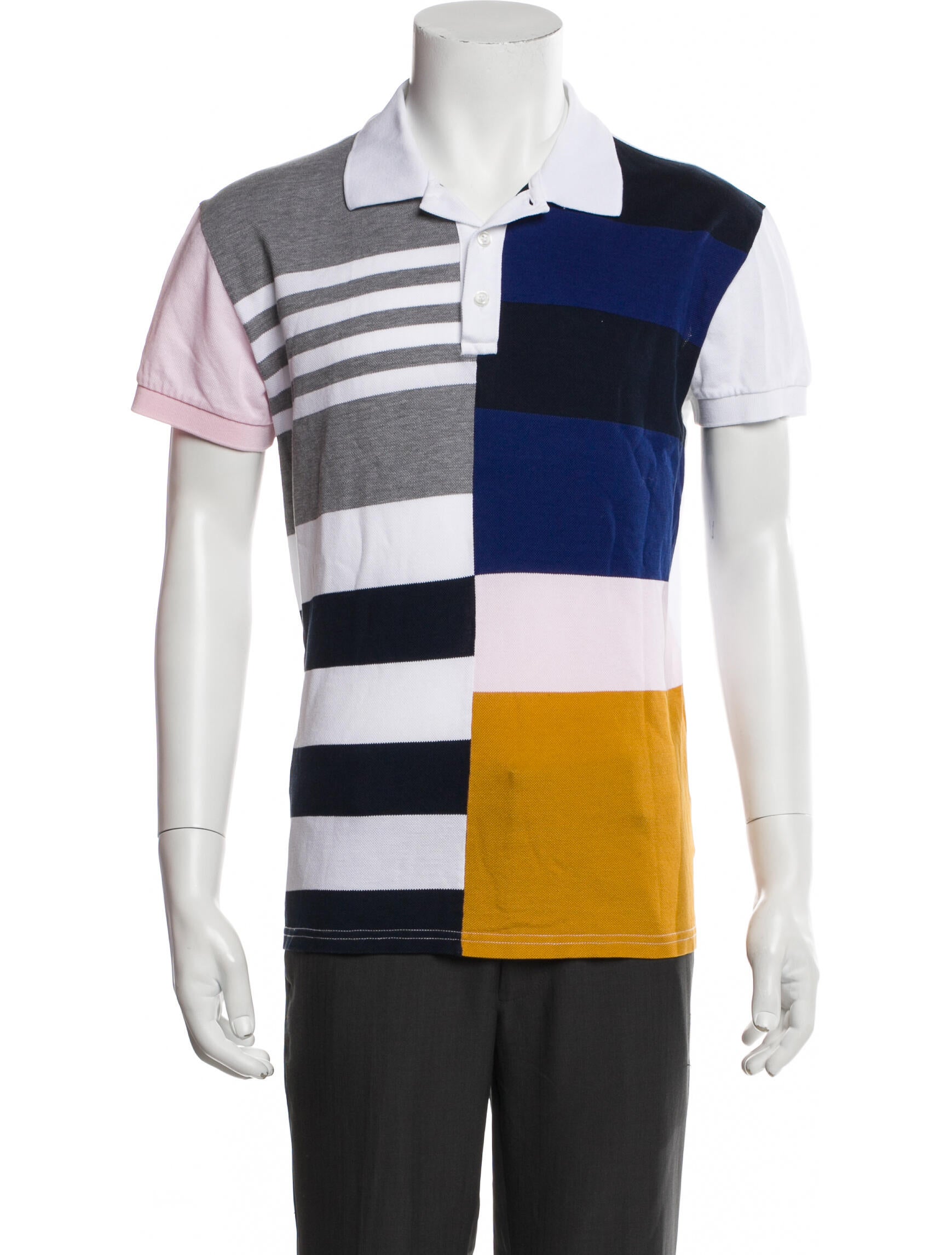 Dior Homme 2016 Colorblock Pattern Polo Shirt