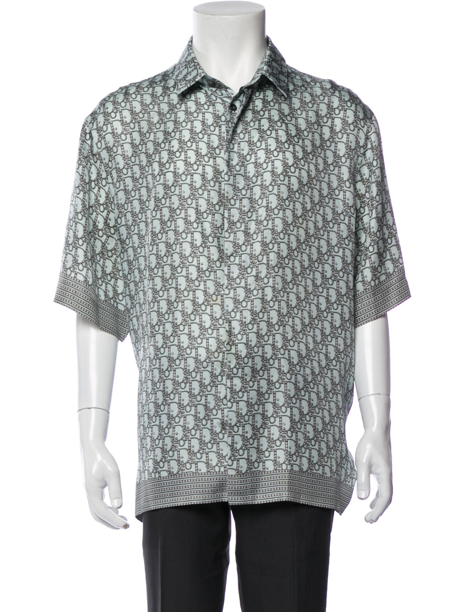 DIOR MEN Oblique Jacquard Silk Shirt