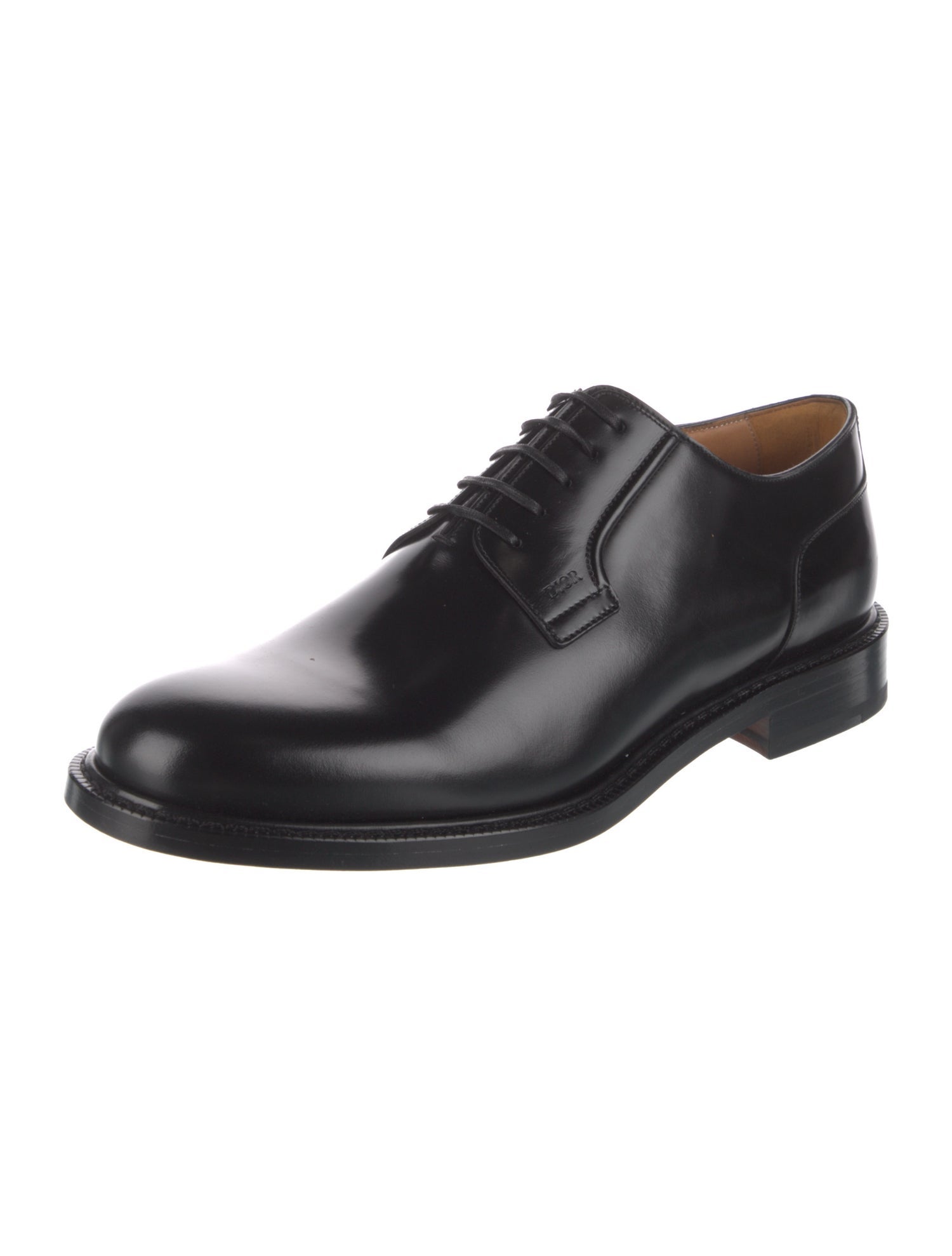 DIOR MEN Leather Derby Shoes - Black Oxfords, Shoes