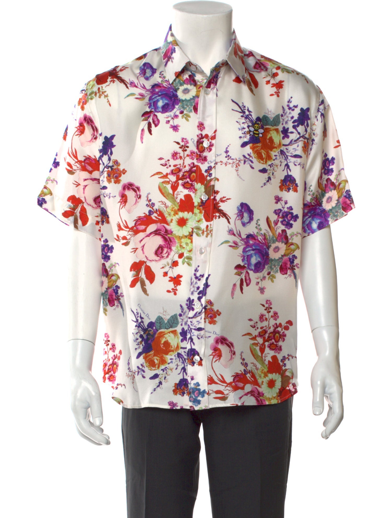 DIOR x KAWS Diorissimo Pattern Silk Shirt