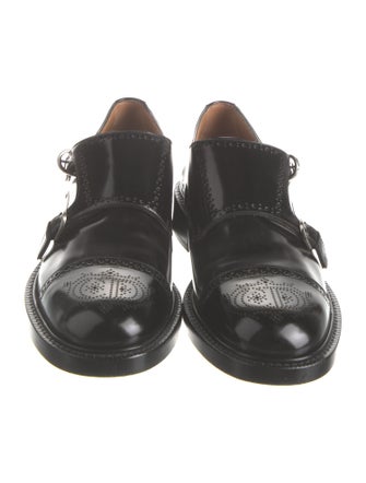 DIOR MEN Leather Eyelet Trim Monk Straps
