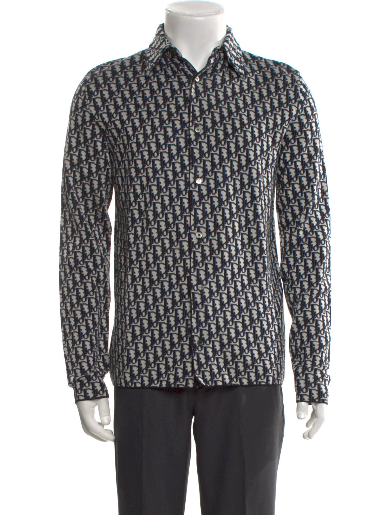 DIOR MEN Oblique Jacquard Long Sleeve Shirt
