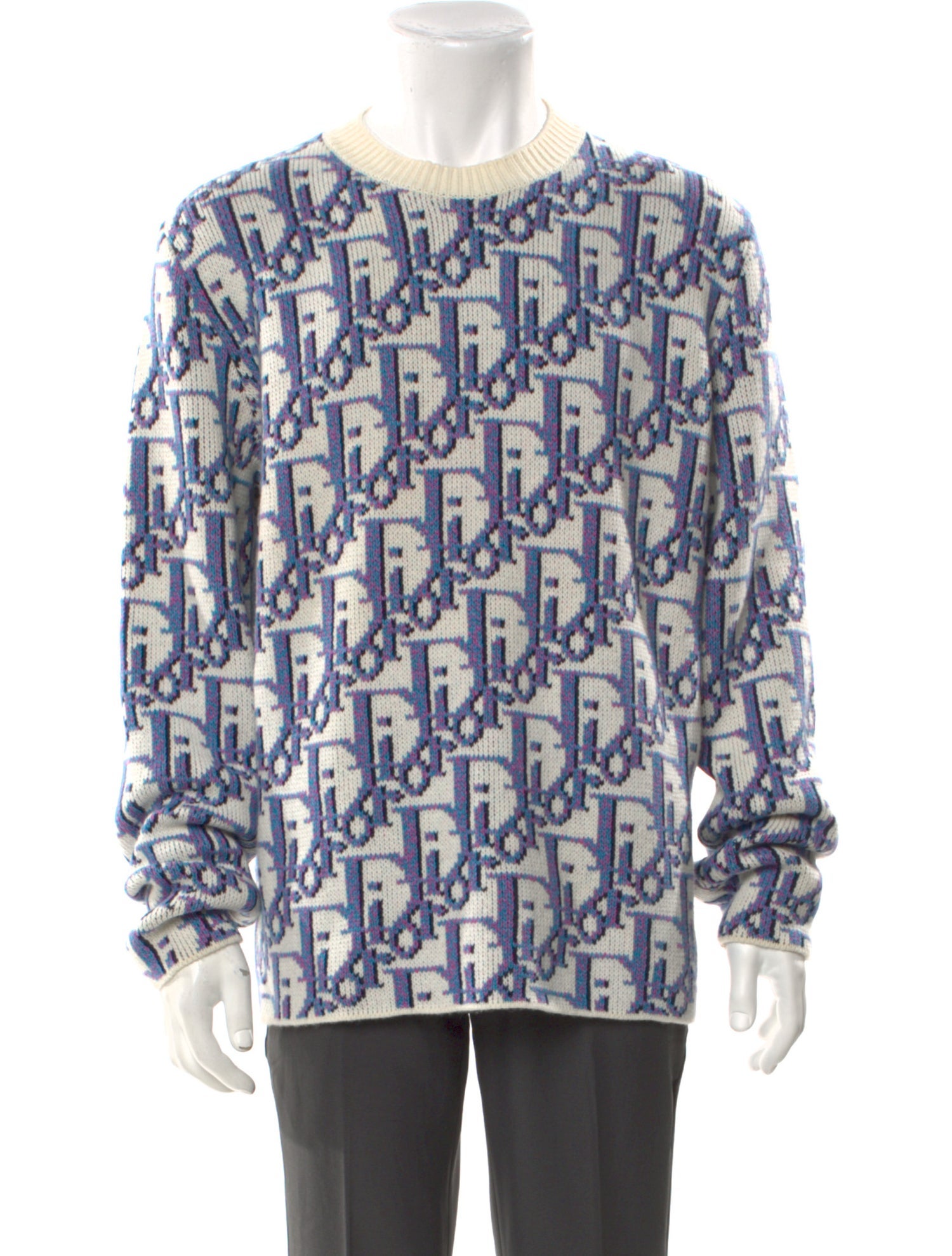 DIOR MEN Oblique Jacquard Wool Pullover