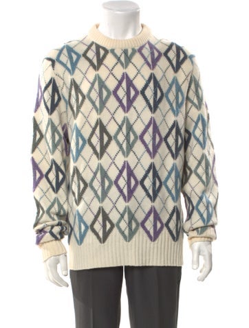 Dior MEN Sweaters Virgin Wool Printed Pullover L