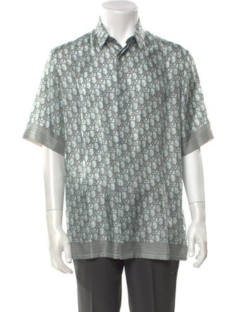DIOR MEN Oblique Jacquard Silk Shirt