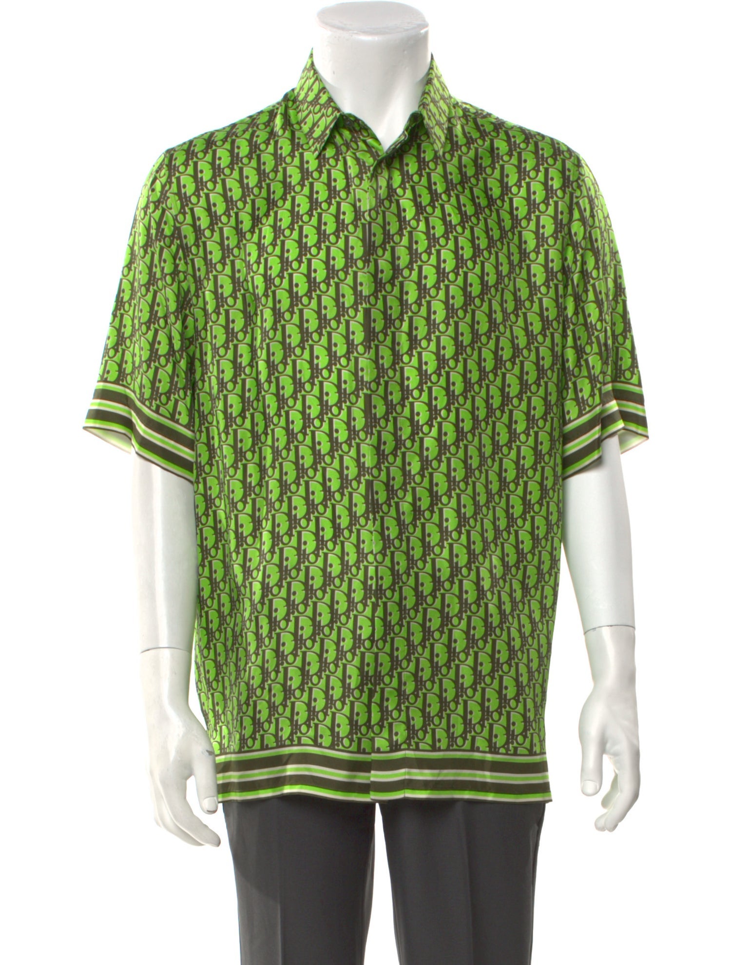 DIOR MEN Oblique Jacquard Silk Shirt