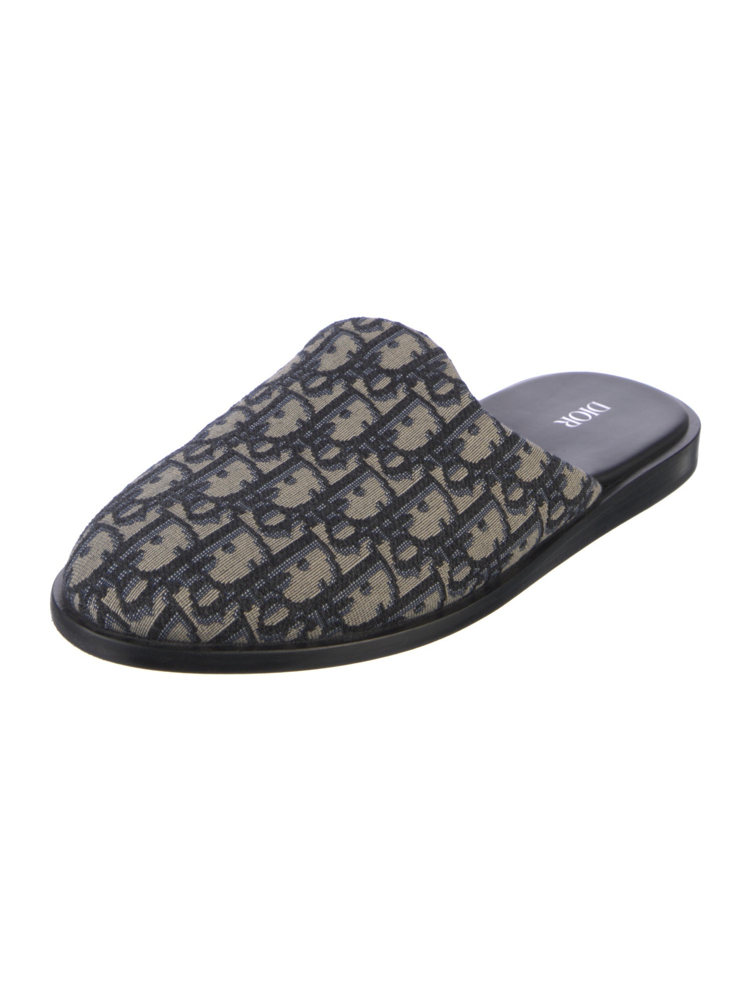DIOR MEN Oblique Jacquard Canvas Slippers