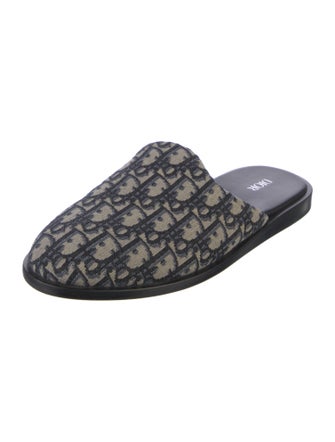 DIOR MEN Oblique Jacquard Canvas Slippers