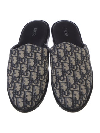DIOR MEN Oblique Jacquard Canvas Slippers