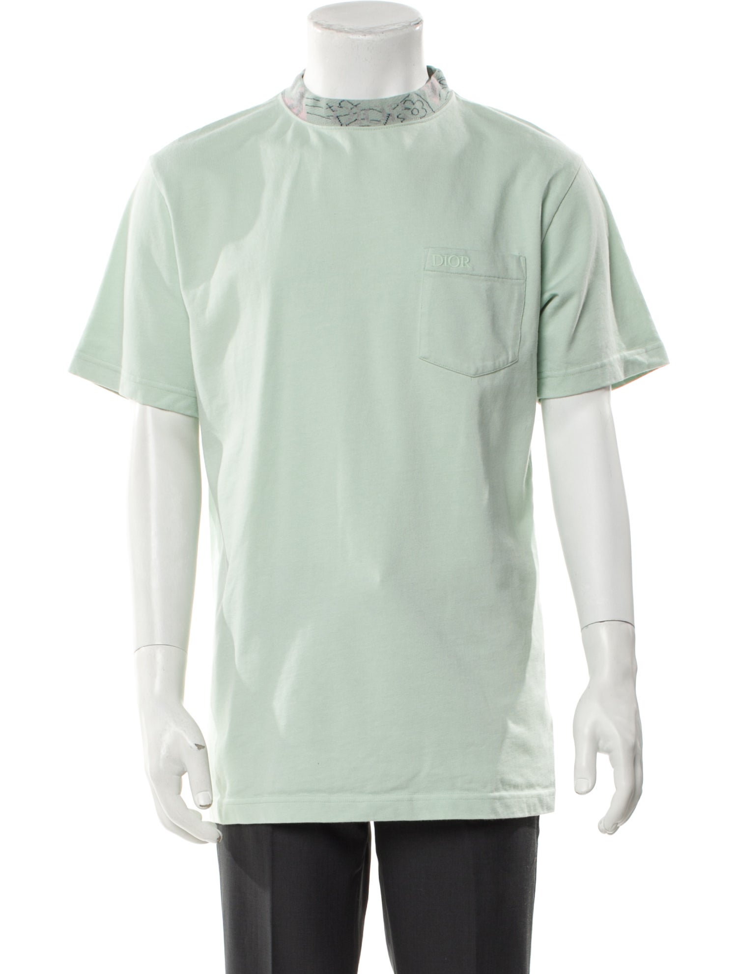 DIOR MEN Signature Logo Mock Neck T-Shirt