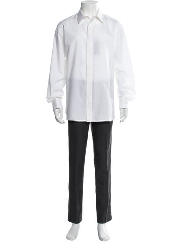 Dior MEN Dress Shirts 2024 Cannage Pattern Tuxedo Shirt XXL