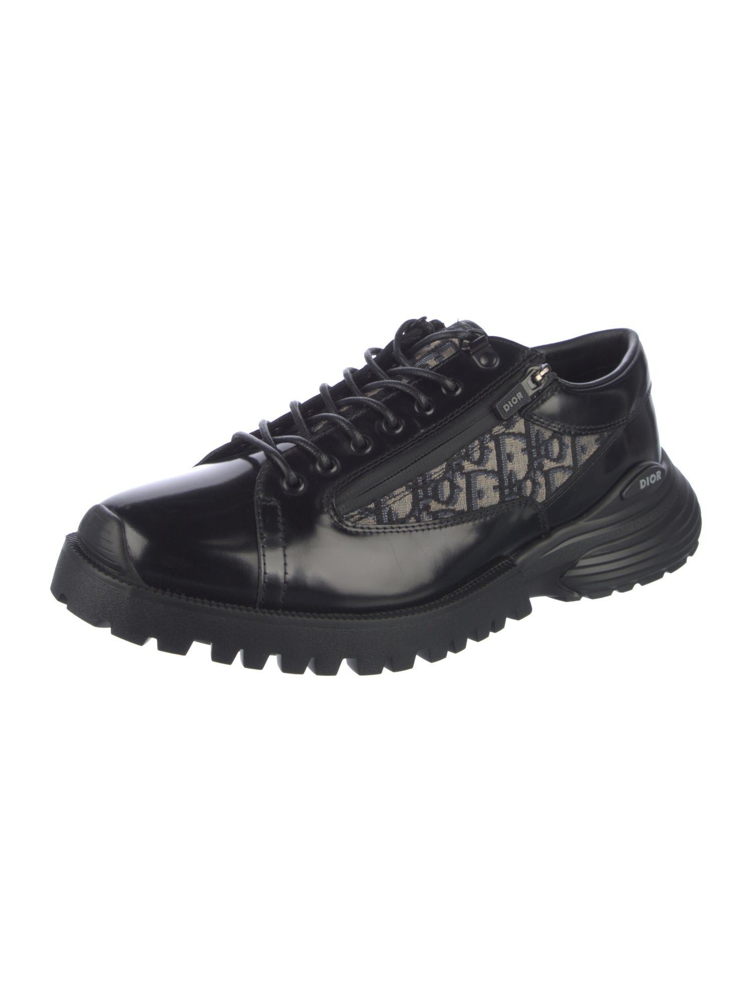 DIOR MEN Leather Graphic Print Oxfords