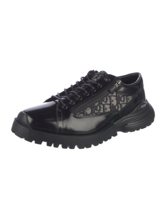 DIOR MEN Leather Graphic Print Oxfords
