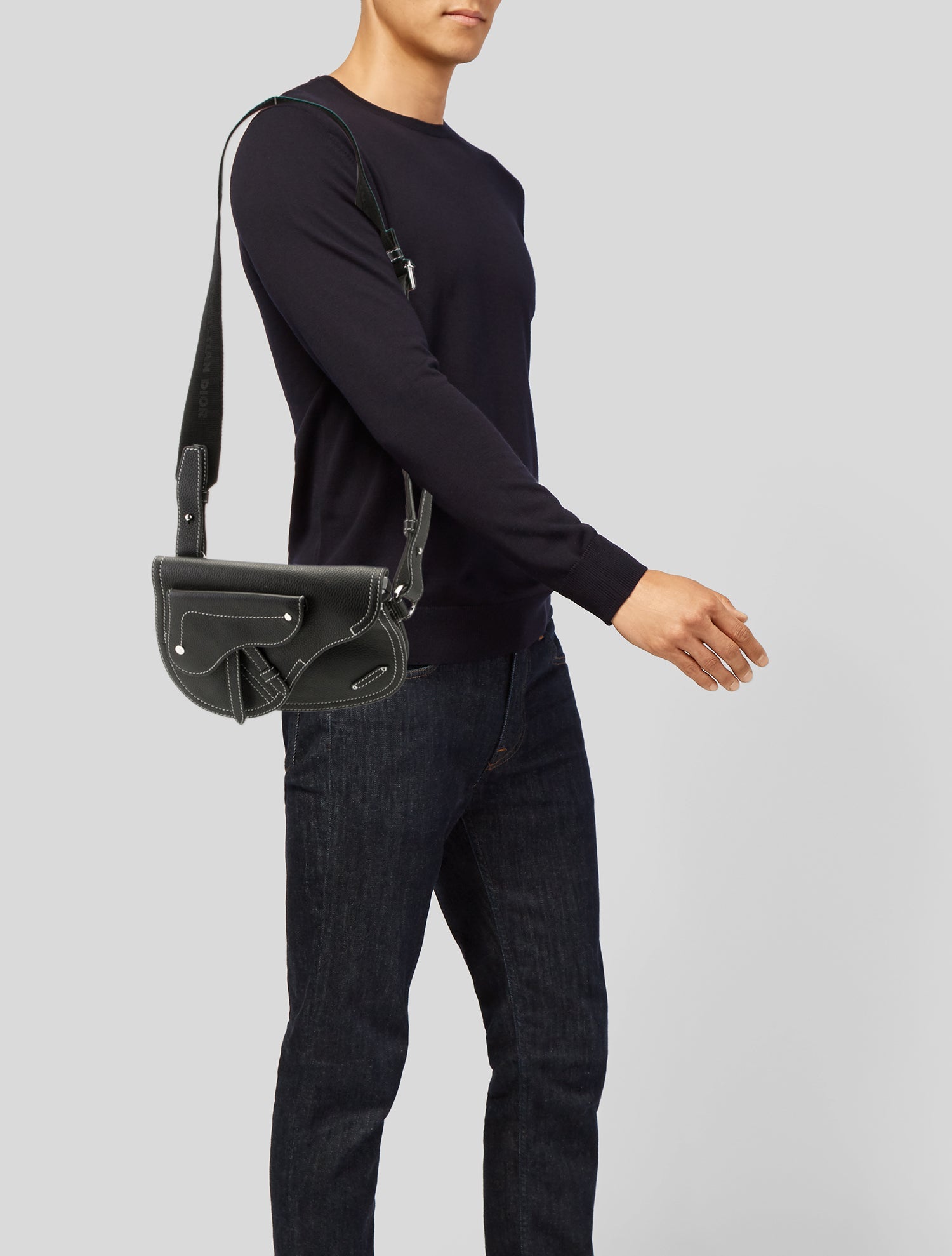 DIOR MEN Leather Crossbody Bag 2022
