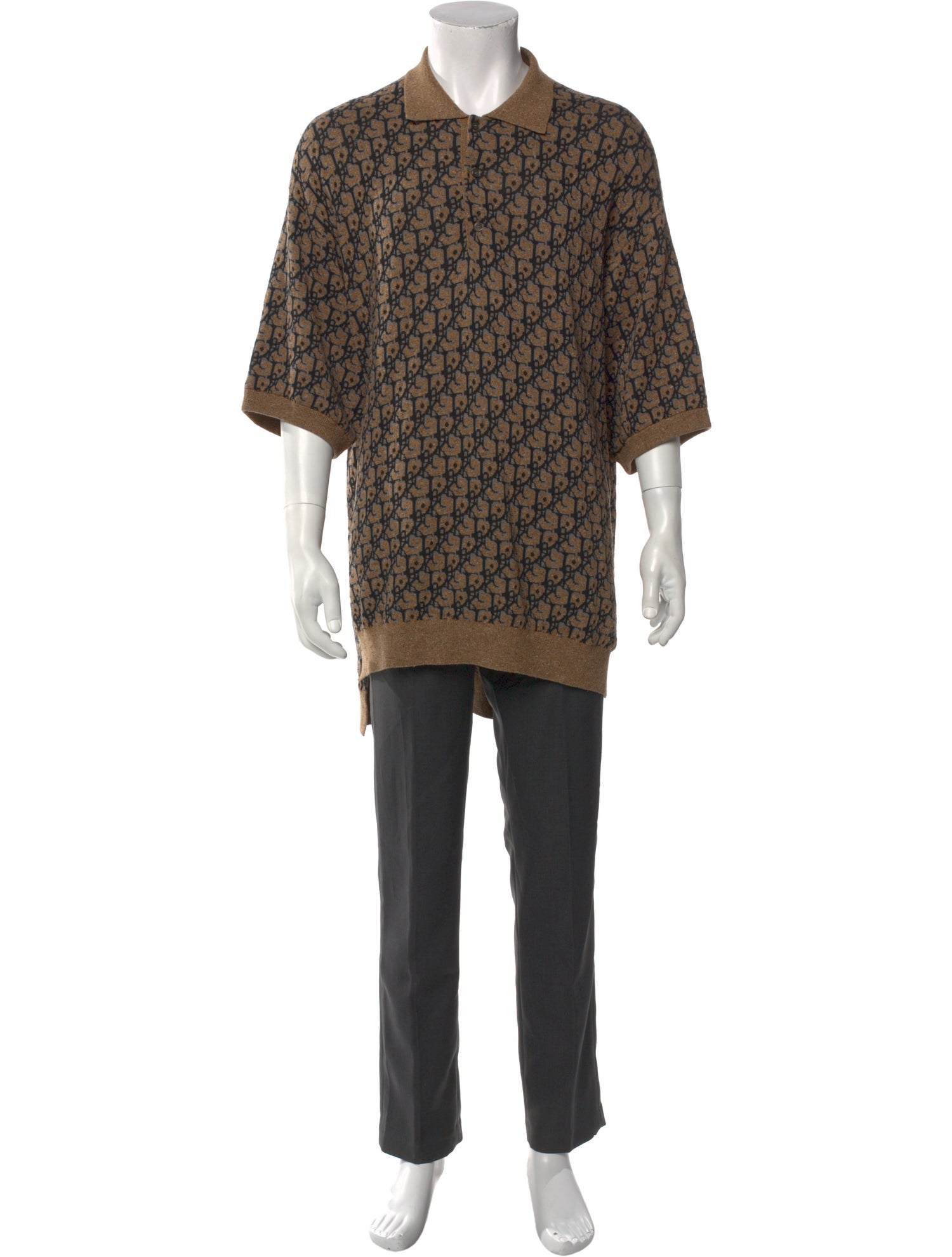 Cactus Jack Dior 2022 Oblique Jacquard Polo Shirt