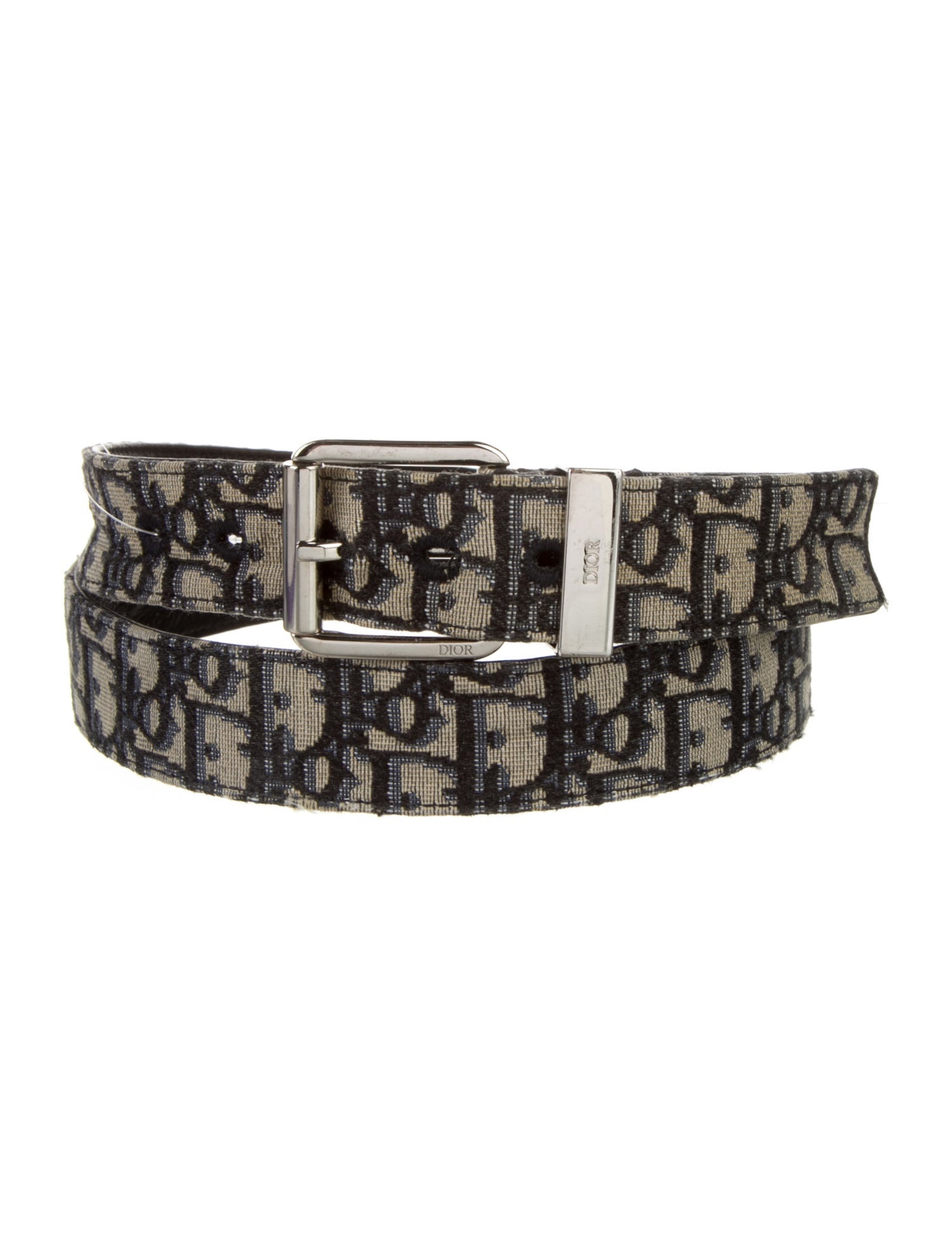 DIOR MEN Oblique Jacquard Canvas Belt