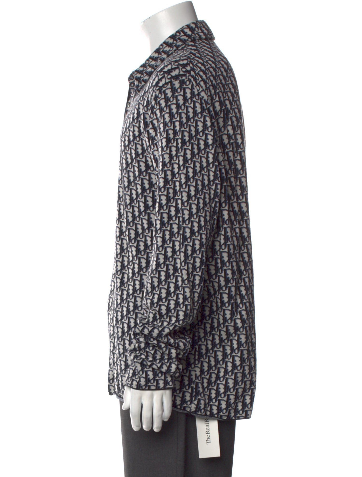 DIOR MEN Oblique Jacquard Long Sleeve Dress Shirt