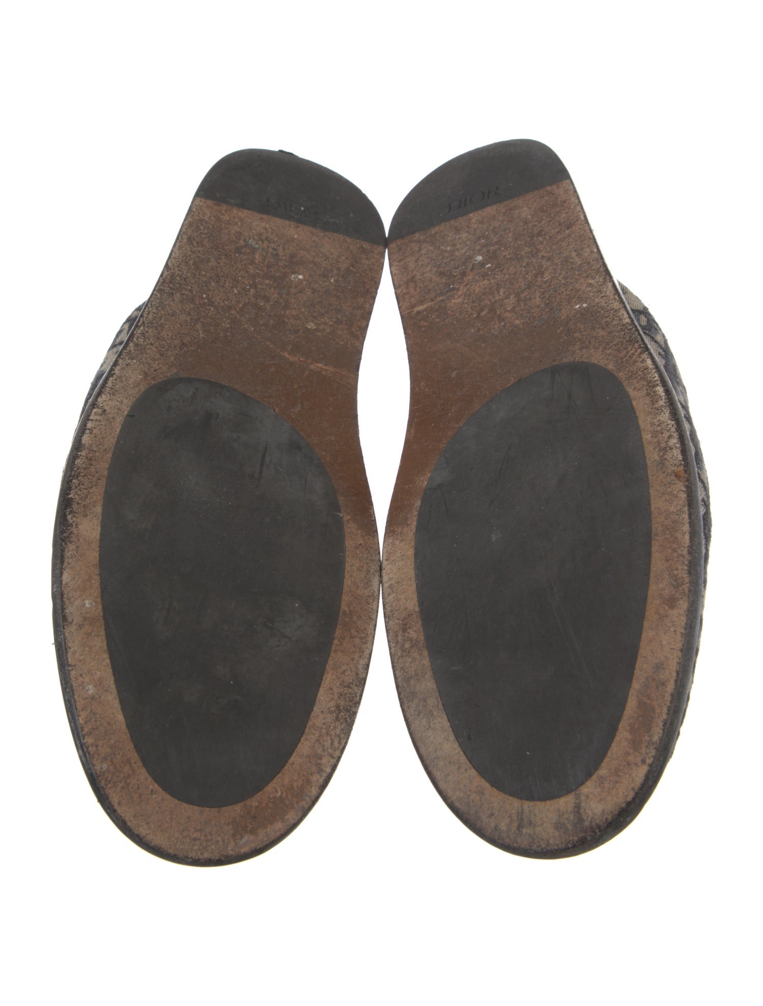 DIOR MEN Canvas Printed Slippers - Blue Loafers, Shoes 