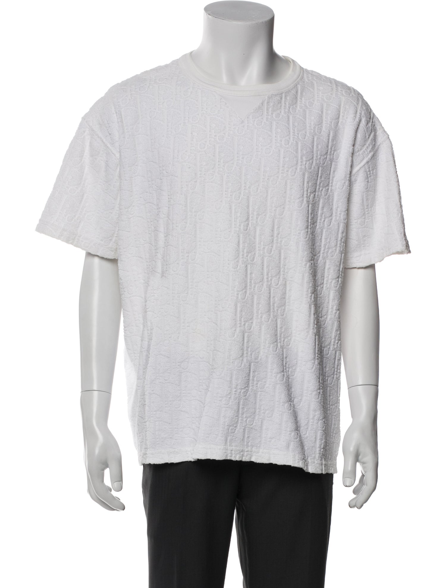 CHRISTIAN DADA カットソー　archive dior homme DIOR MEN 2019 Oblique Jacquard Sheer T-Shirt - Black T