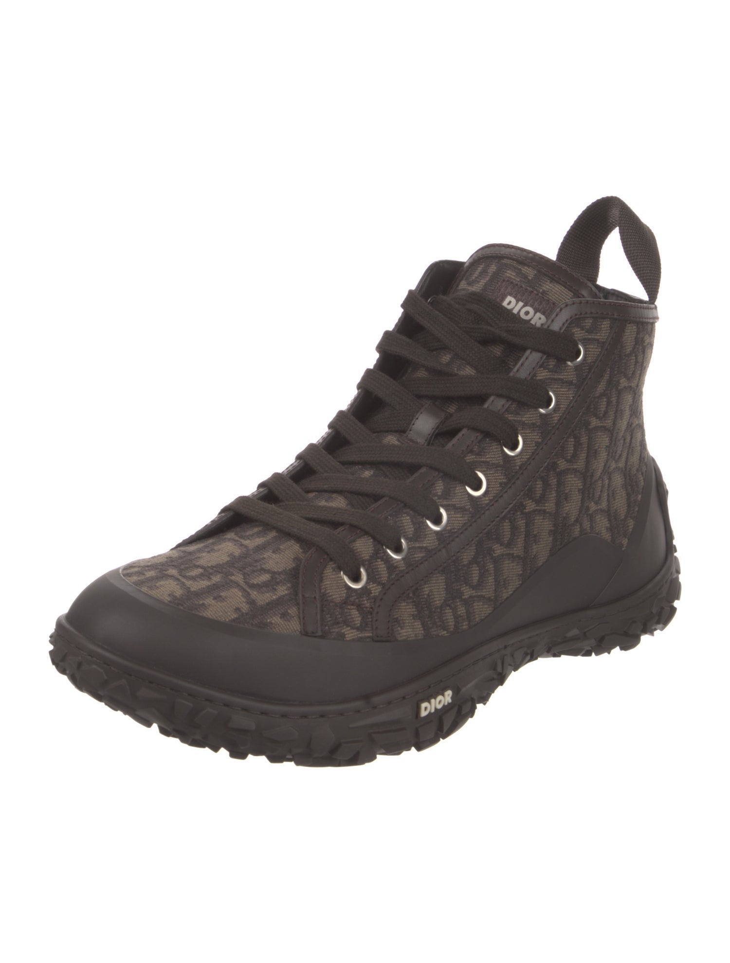 DIOR MEN Oblique Jacquard Lace-Up Boots