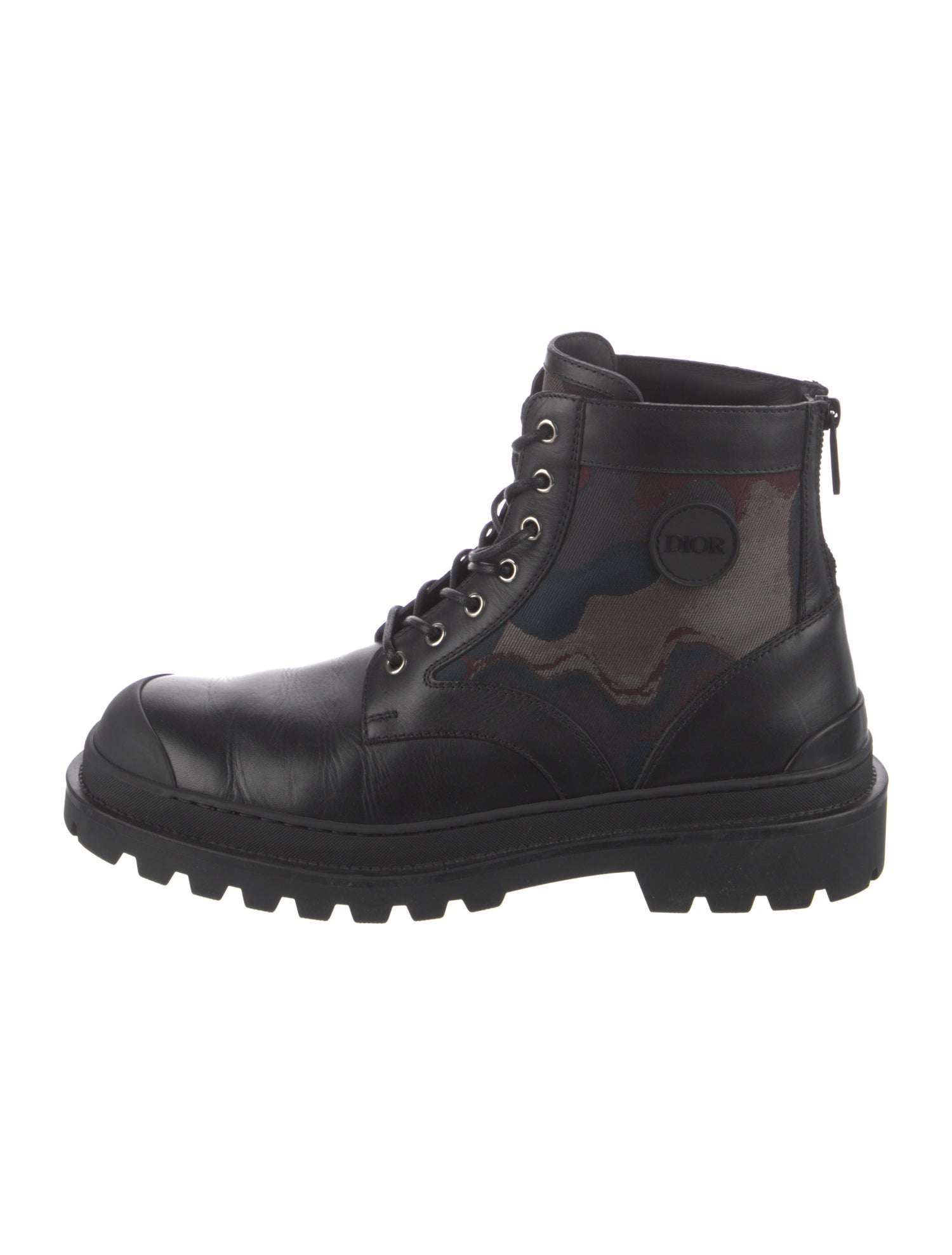 DIOR x Peter Doig Leather Combat Boots