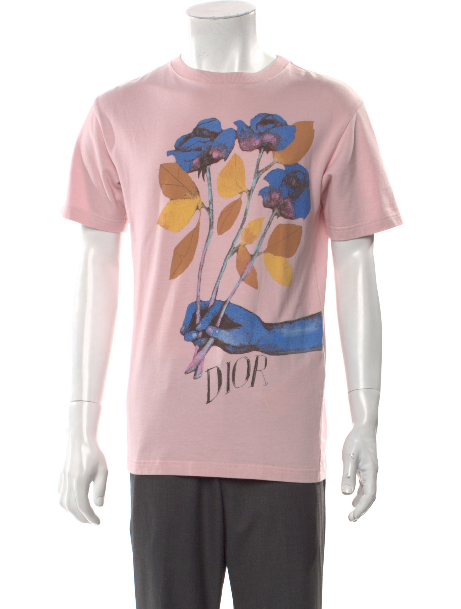 DIOR MEN Graphic Print Crew Neck T-Shirt