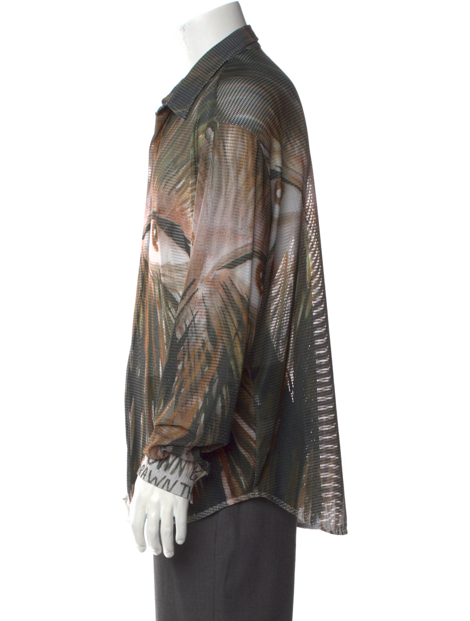 DIOR MEN 2019 x Raymond Pettibon Technical Mesh Dress Shirt