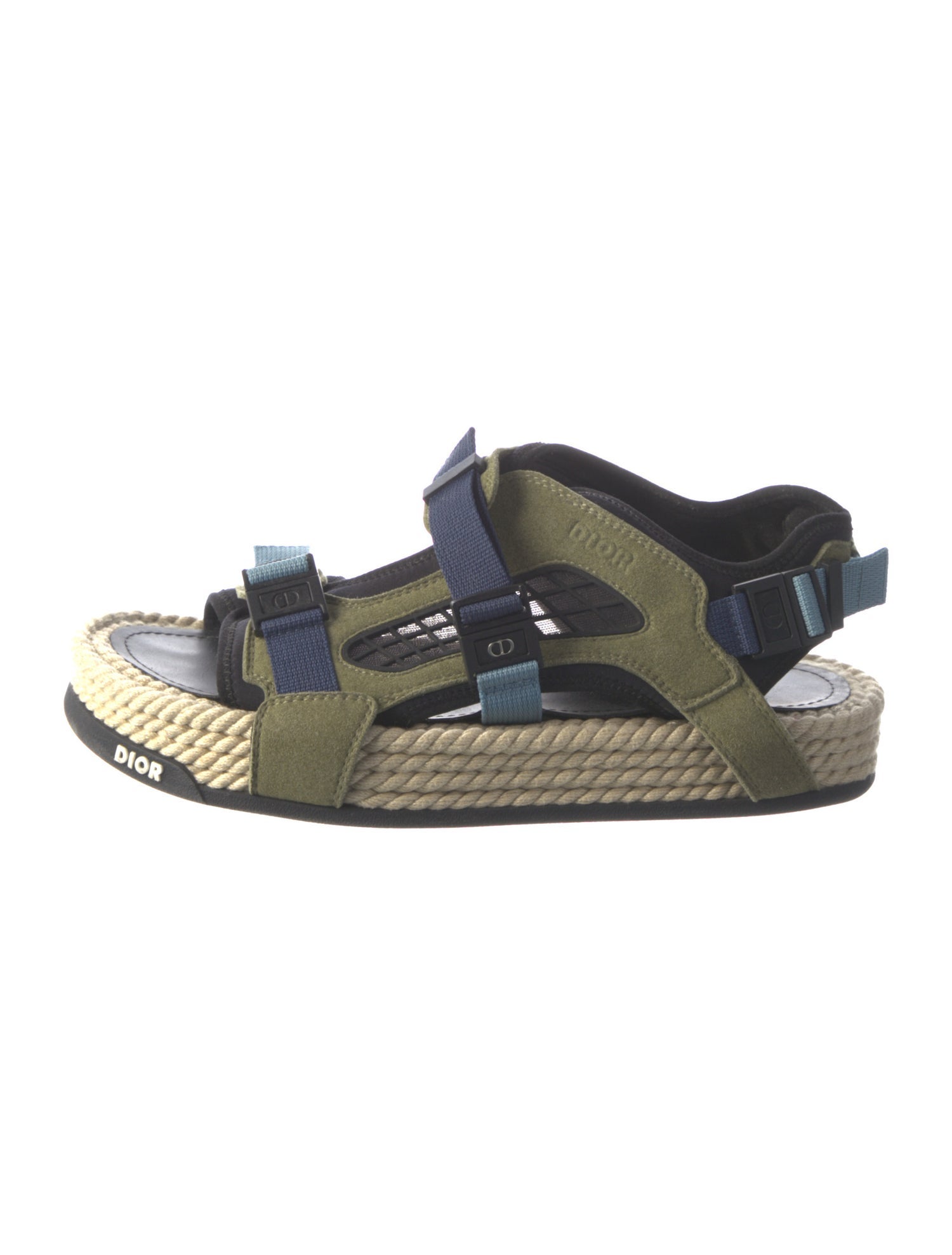 DIOR MEN Suede Colorblock Pattern Sandals