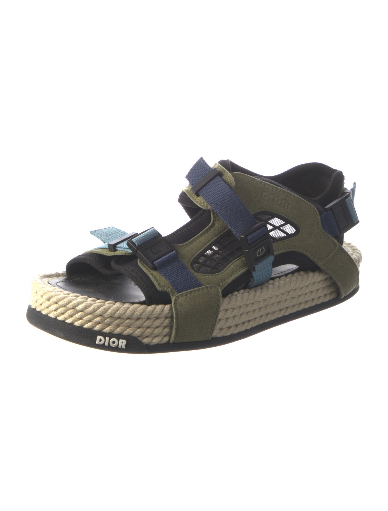 DIOR MEN Suede Colorblock Pattern Sandals