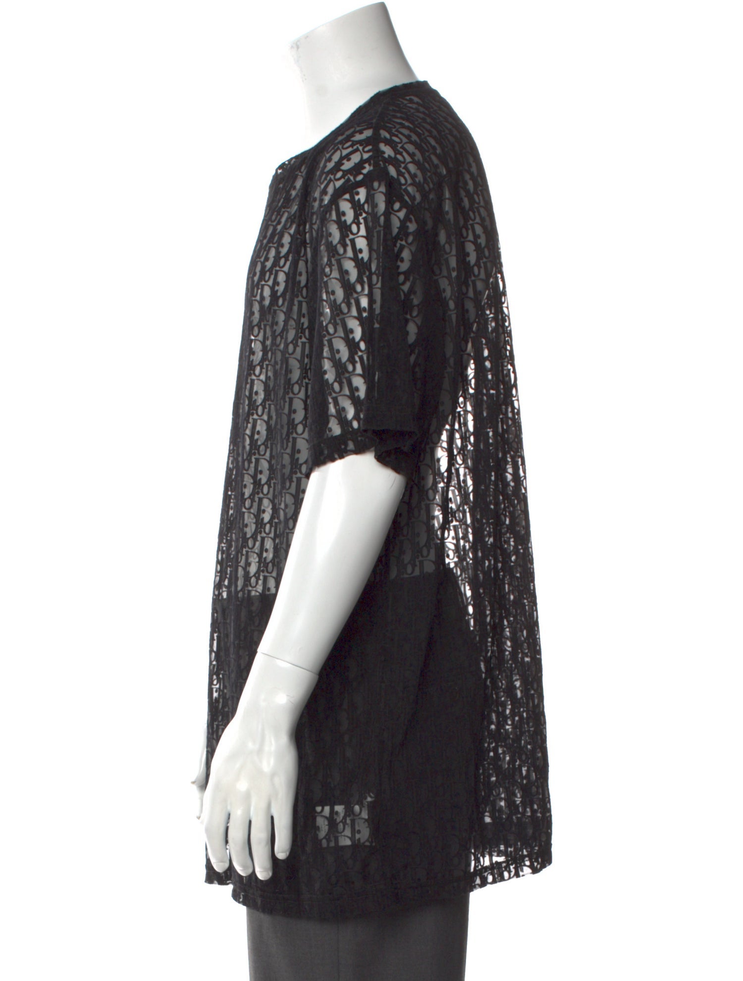 DIOR MEN Oblique Jacquard Scoop Neck T-Shirt