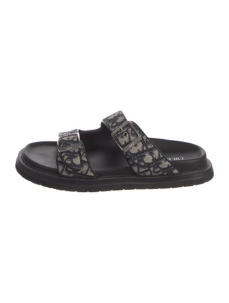 DIOR MEN Oblique Jacquard Canvas Slides