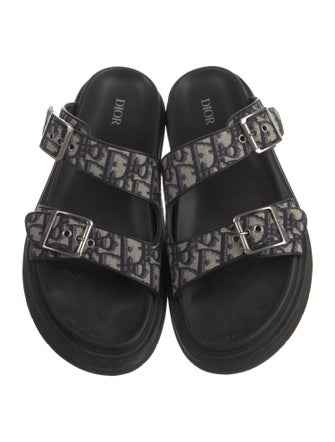 DIOR MEN Oblique Jacquard Canvas Slides