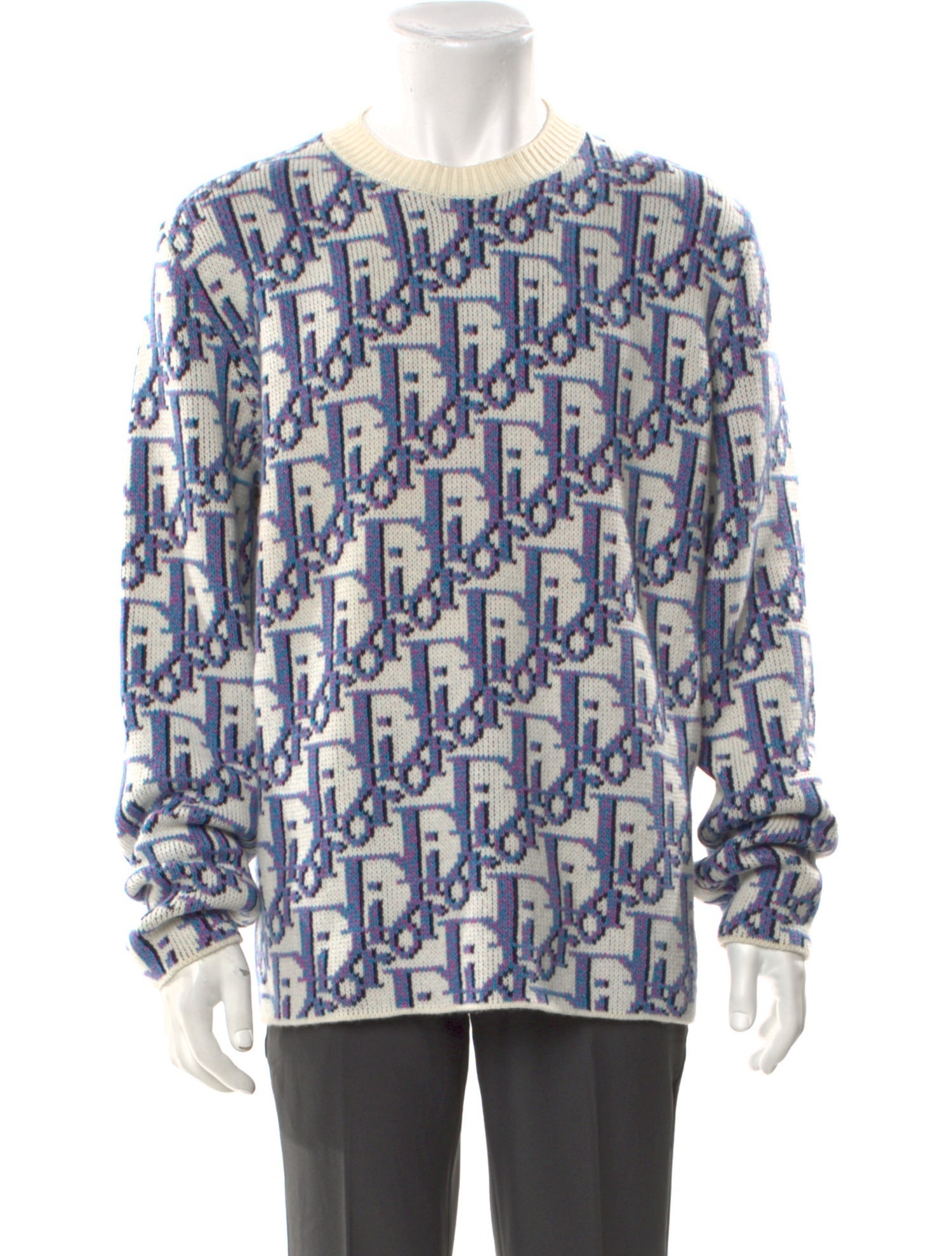 DIOR MEN Oblique Jacquard Wool Pullover