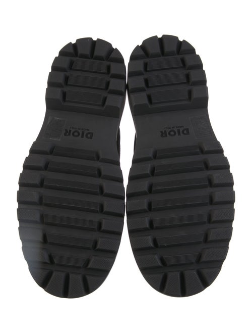 DIOR MEN Oblique Jacquard Leather Combat Boots