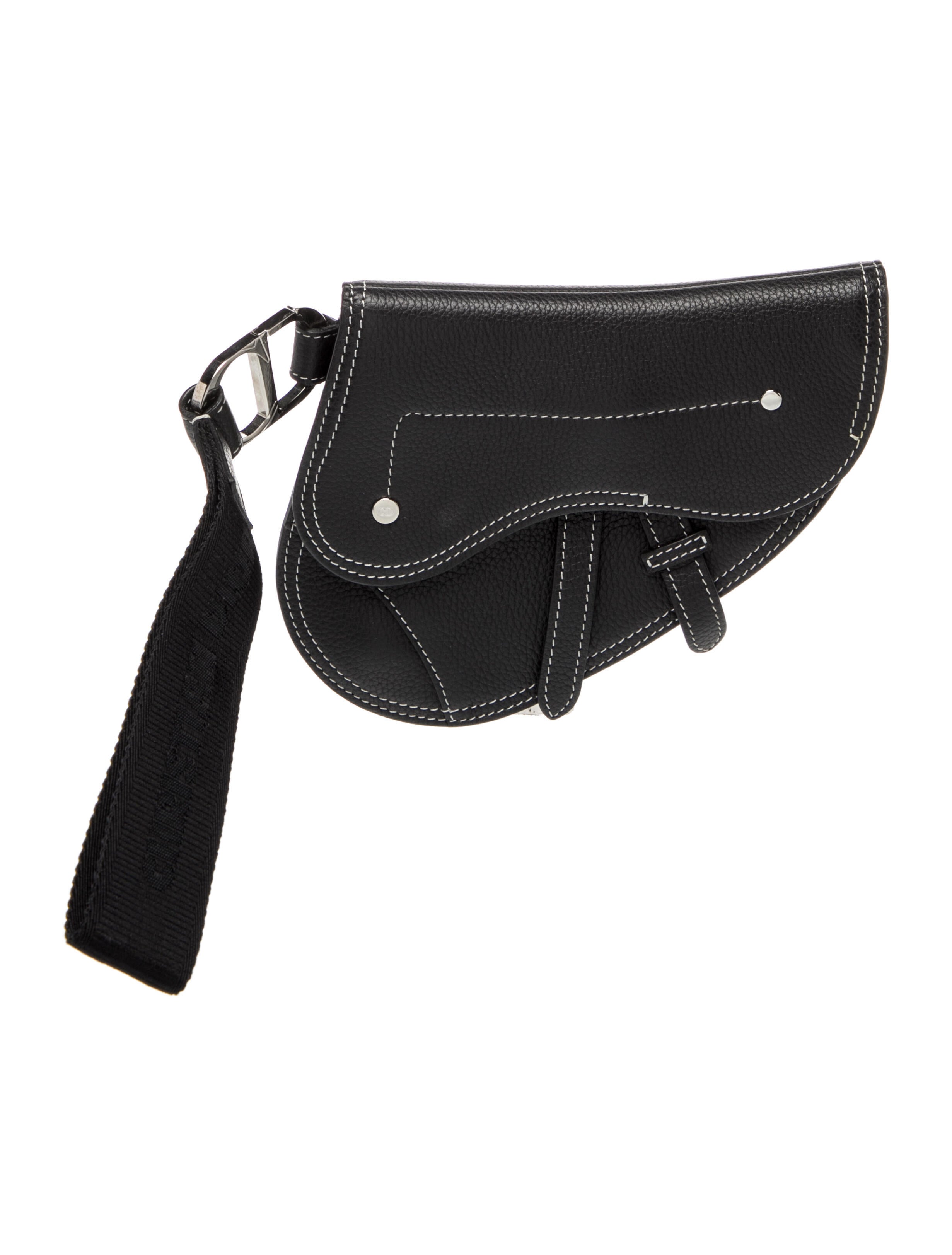 DIOR x KAWS Calfskin Saddle Pouch Wristlet