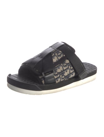 DIOR MEN Oblique Jacquard Canvas Slides
