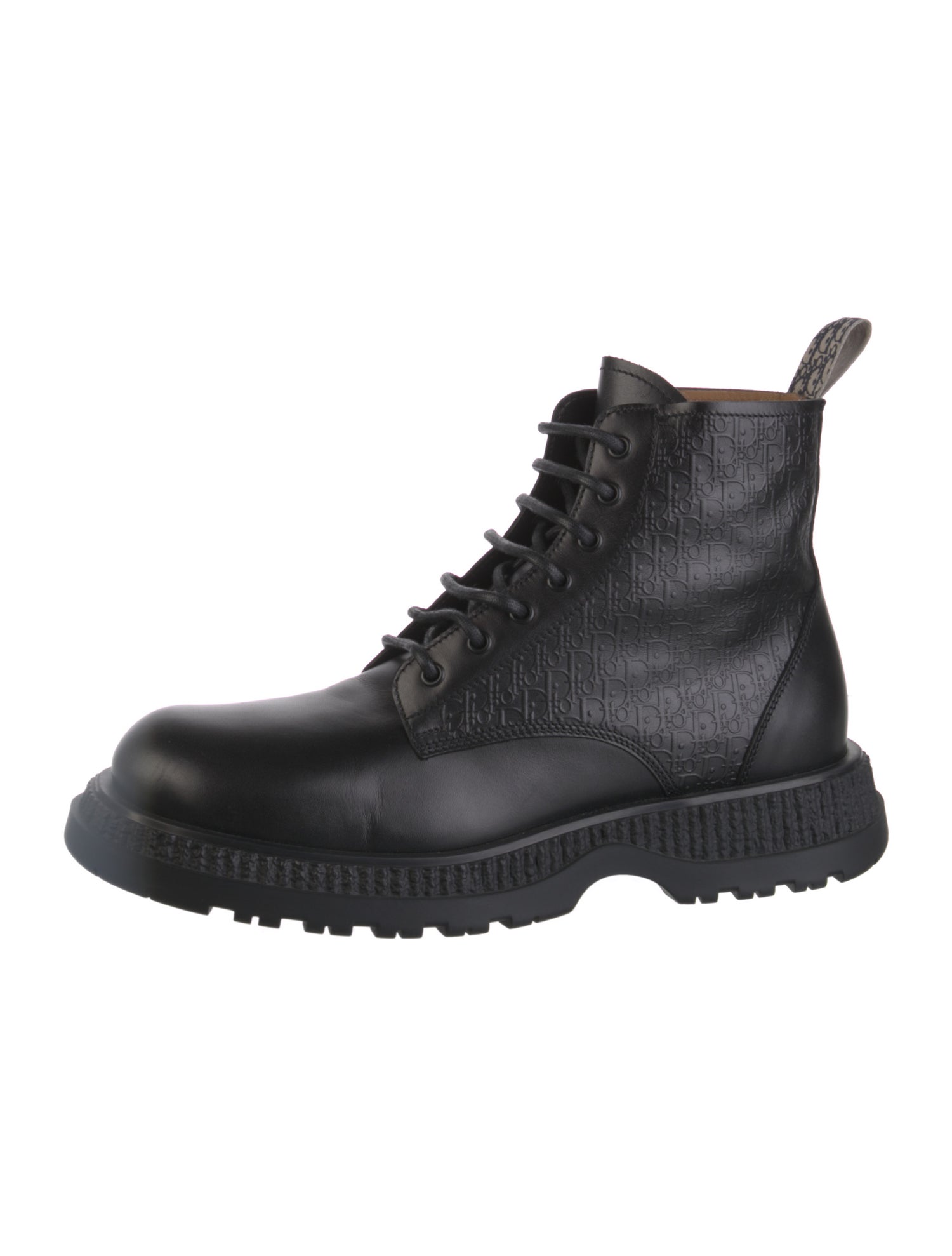 DIOR MEN 2023 Oblique Buffalo Lace-Up Ankle Combat Boots