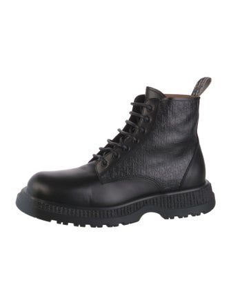DIOR MEN 2023 Oblique Buffalo Lace-Up Ankle Combat Boots