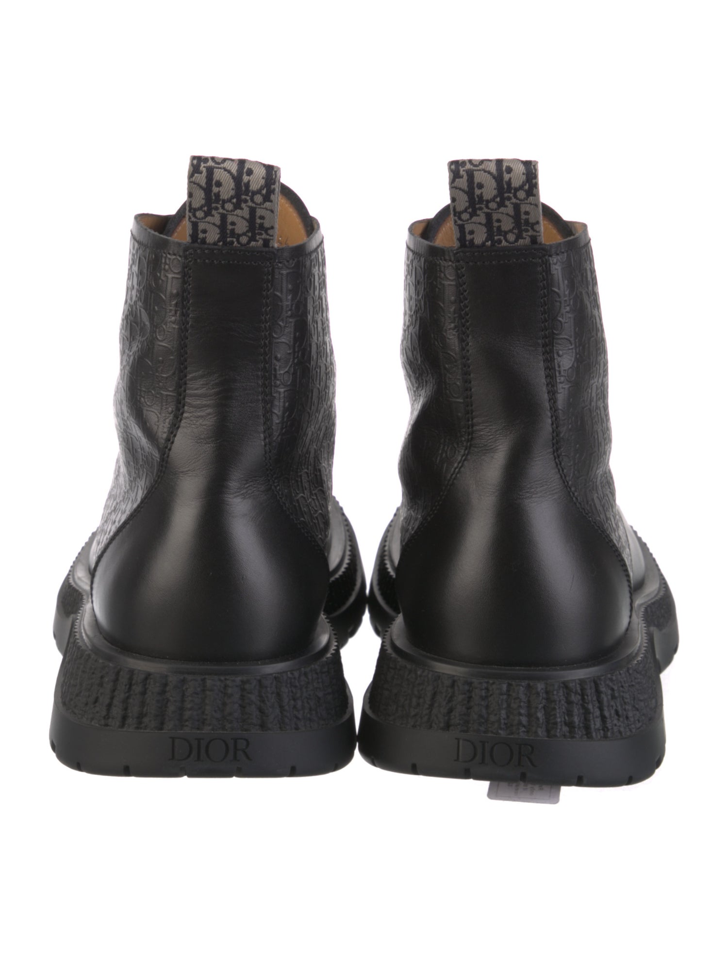 DIOR MEN 2023 Oblique Buffalo Lace-Up Ankle Combat Boots