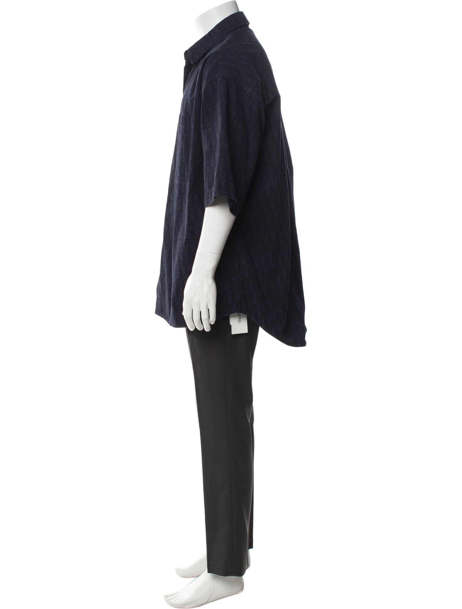 DIOR MEN Oblique Jacquard Three-Quarter Sleeve Shirt