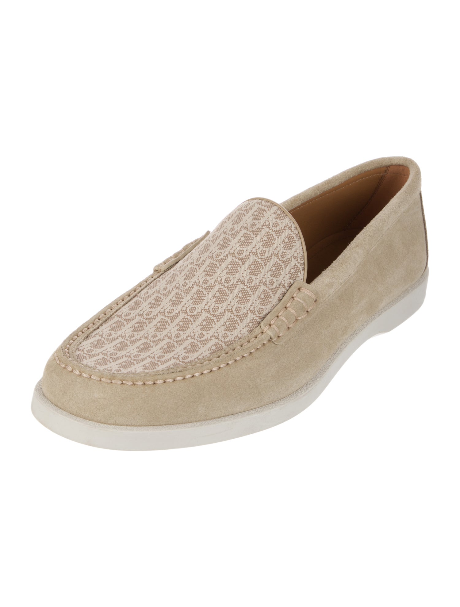 DIOR MEN Diorissimo Pattern Suede Loafers